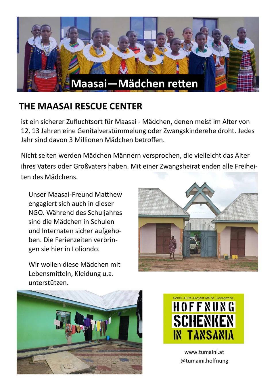 Maasai-Mädchen retten - Beschneidung