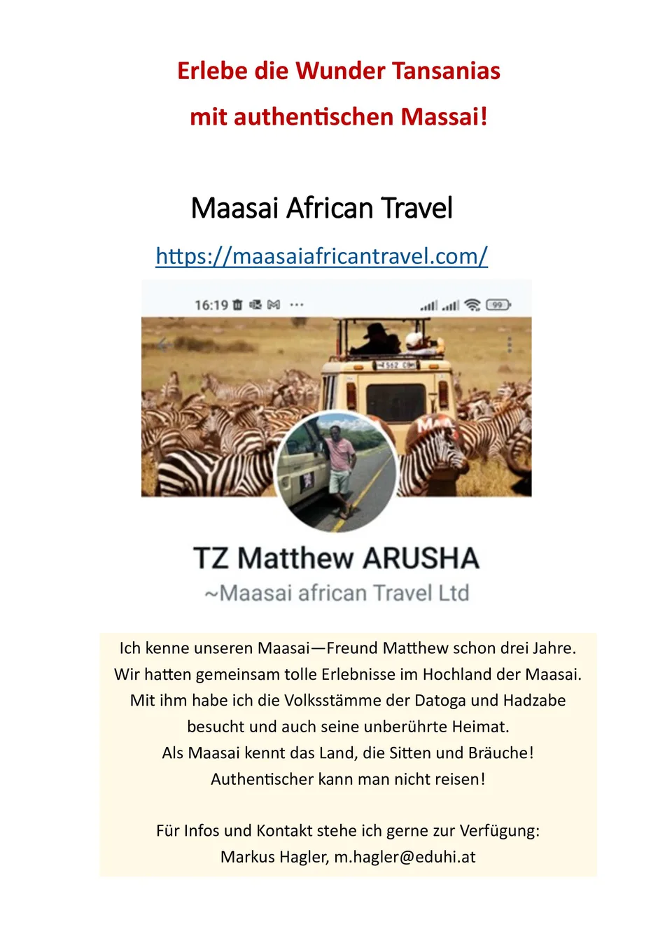 Matthew Maasai Reisen